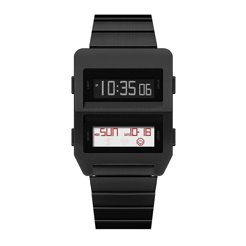 ساعة كوارتز مربعة من الفولاذ المقاوم للصدأ لعام 2026 بتصميم صناعي، ساعة تناظرية بسيطة مع مطابقة حركة ميوتا اليابانية