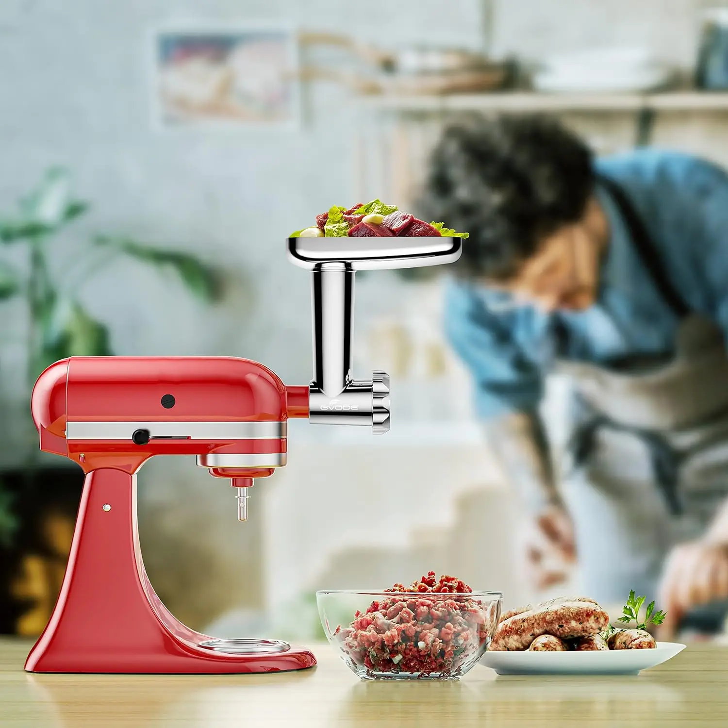 Attachment for KitchenAid Stand Mixer,Meat Grinder for KitchenAid Includes Sausage Stuffing Set and Meat Grinding Set Meat Grind