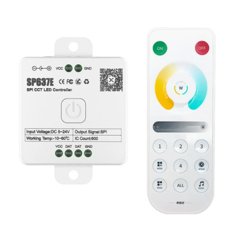 

3CGRO-And-SP637E SPI DC5-24V Dual Controller With Remote Control Support 2.4G Touch Remote Control