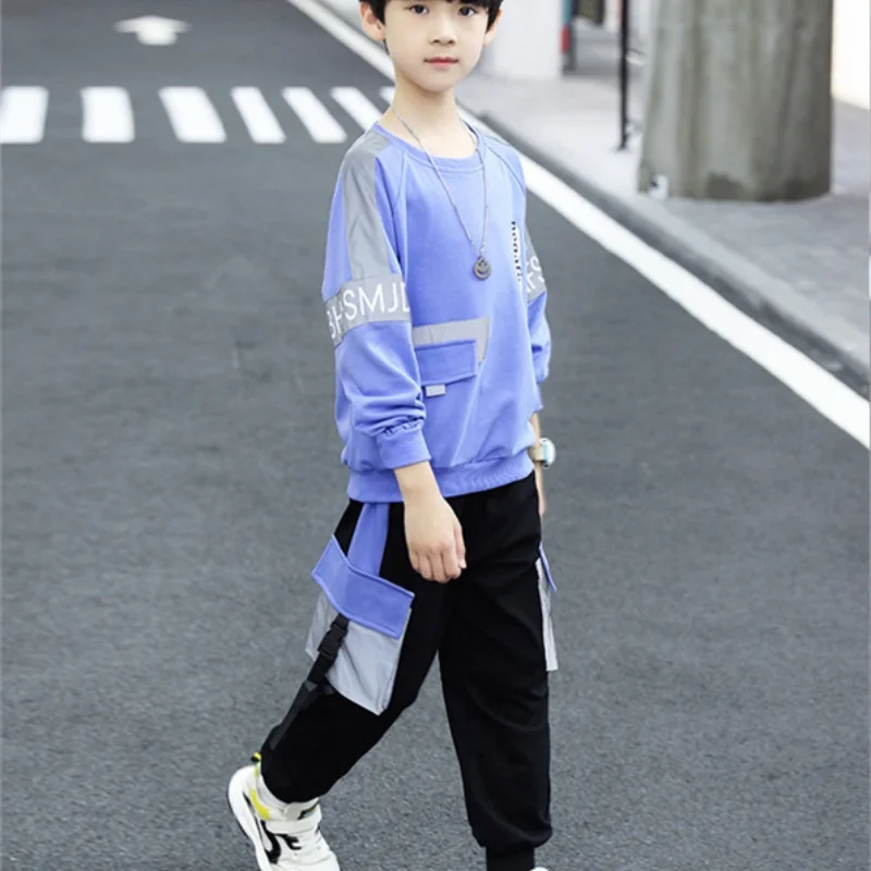 

Boys Sweatshirts +Pants Kids Suits 2PCS/Set Cotton 2024 Luminous Spring Autumn Cotton Sport Suits Formal Christmas Gift Children