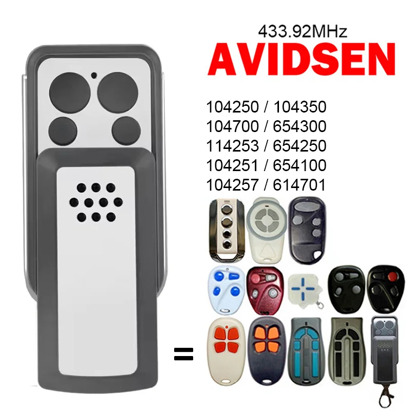 

AVIDSEN 114253 Garage Remote Control 433MHz Compatible Models 654100 654250 654300 614701 Replacement for 104250 104700 Series