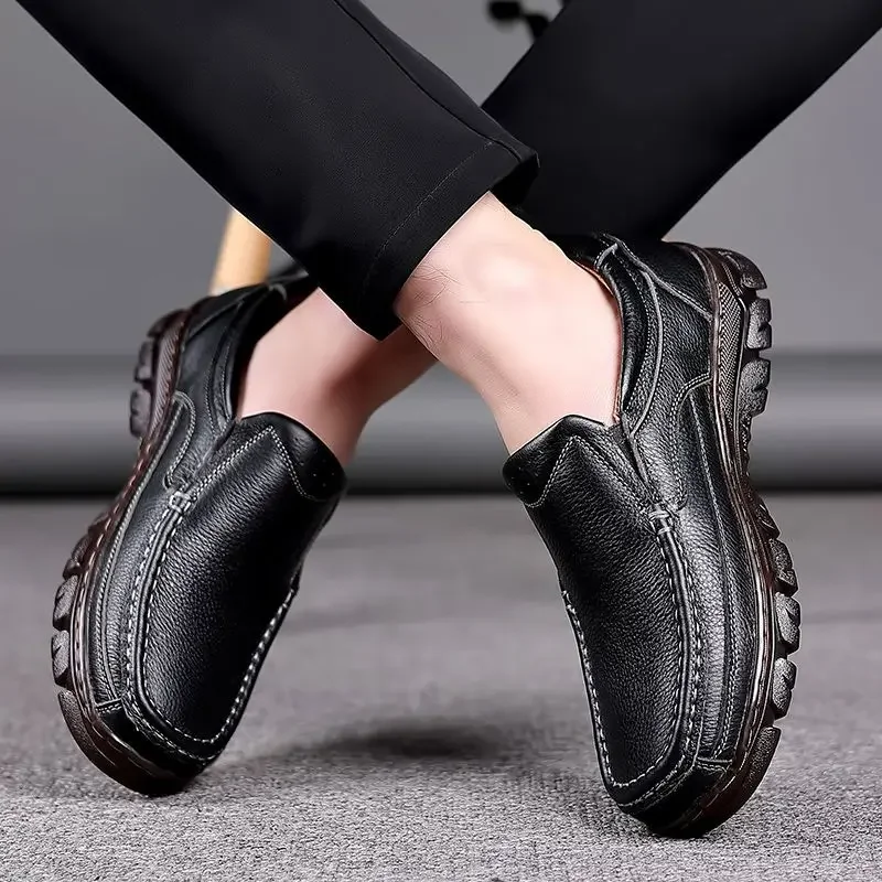 Men's Genuine Leather Loafers Luxury Social Casual Business Dress Comfortable Outdoor Fashion Moccasins Shoes For Men Trend 2024