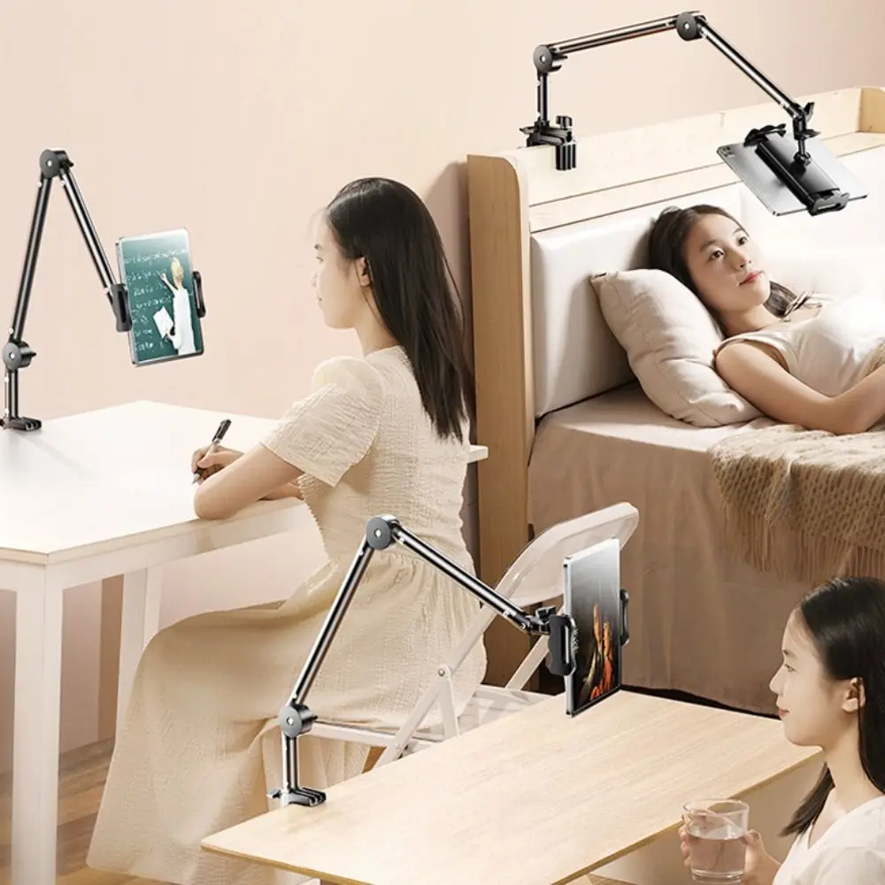 

Alloy Desktop Mobile Phone Holder Adjustable Flexible Phone Stand Support 360° Rotation Folding Cantilever Bracket Bed Use