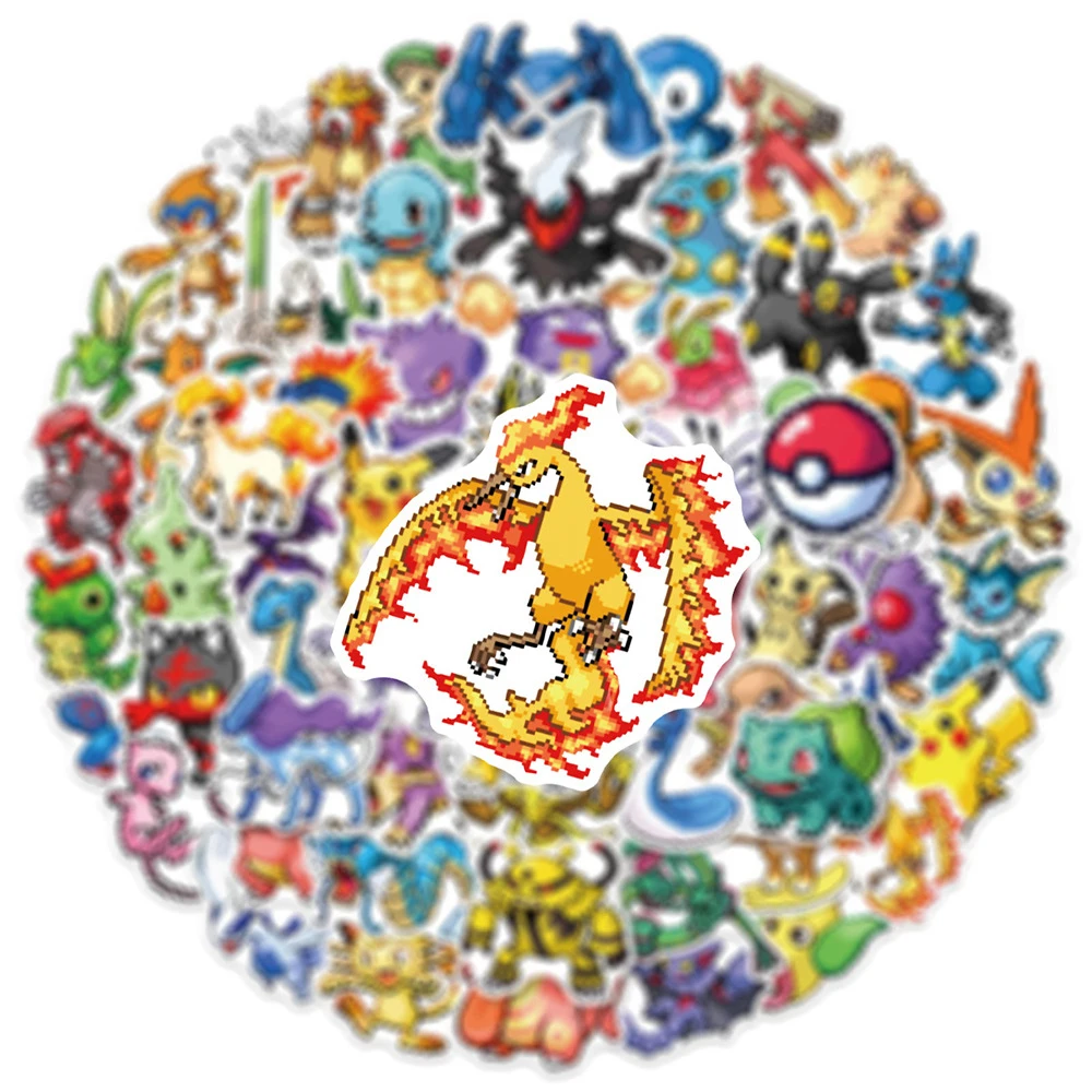10/30/50 Stück Pixel-Stil Pokemon Graffiti Aufkleber Klassische Anime-Sticker DIY Notizbuch Kühlschrank Koffer Niedliche Pikachu Cartoon-Sticker – Detail 3