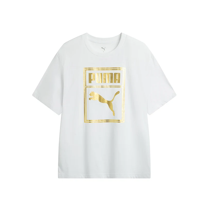 

Puma Белая мужская и женская спортивная повседневная футболка с круглым вырезом и короткими рукавами 68927102
