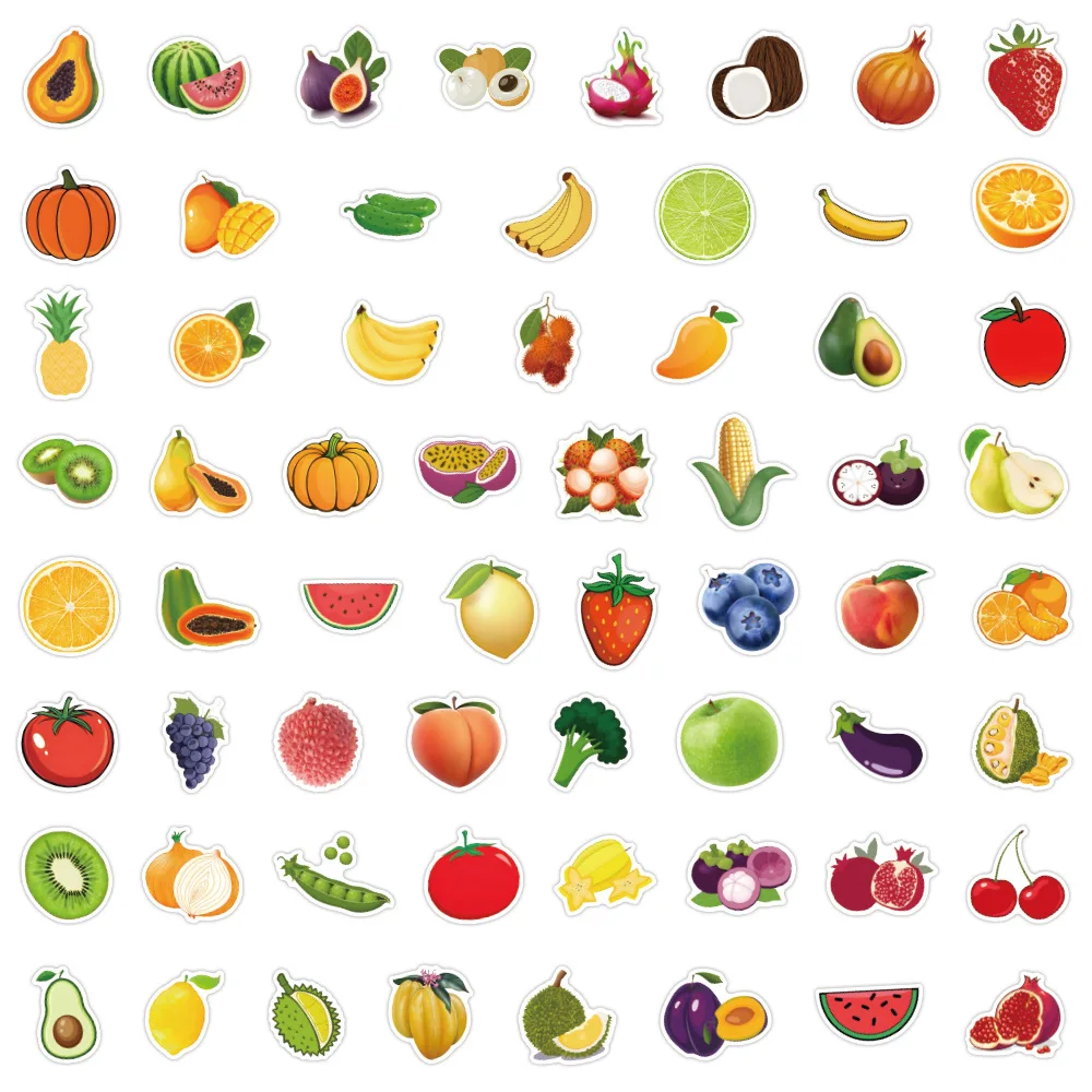 10/30/60/120PCS Fruit Stickers Voor Waterdichte Sticker Laptop Motorfiets Bagage Snowboard Koelkast Telefoon auto Sticker