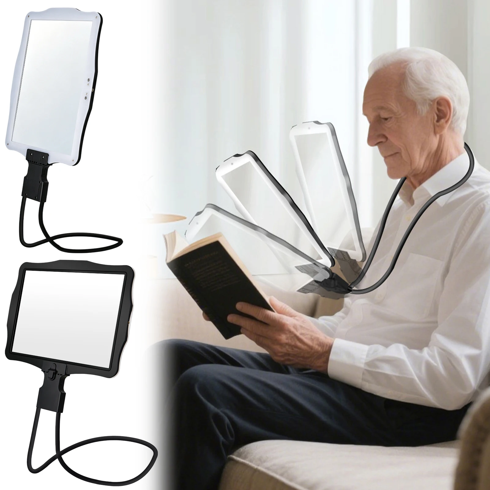 Hands-Free Magnifying Glass with Light Professional 10X-Neck Wear Large Magnifier for Reading Books Sewing Cross-Stitching
