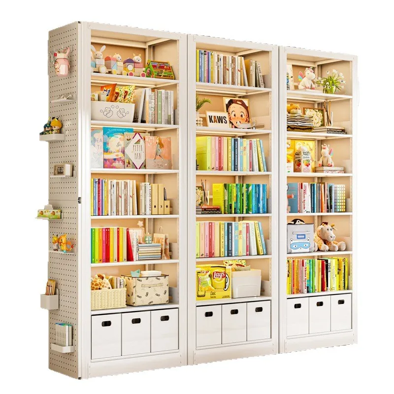 

Steel library bookshelf integrated wall floor shelf living room multi-layer home children's library iron bookcase