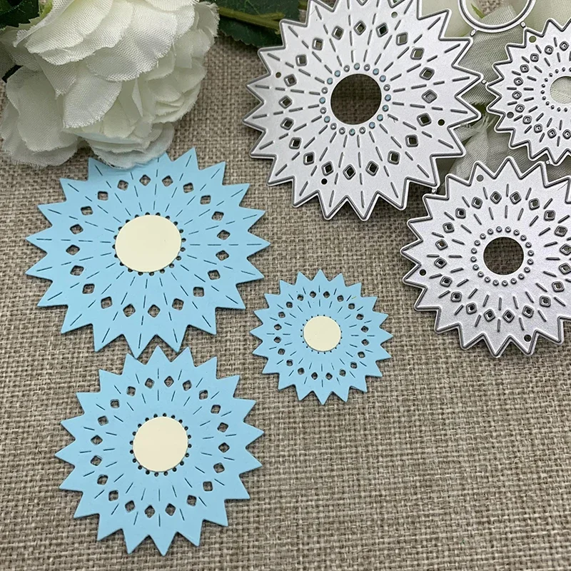 New Rosette frame Metal Cutting Dies Stencils Die Cut for DIY Scrapbooking Album Paper Card Embossing