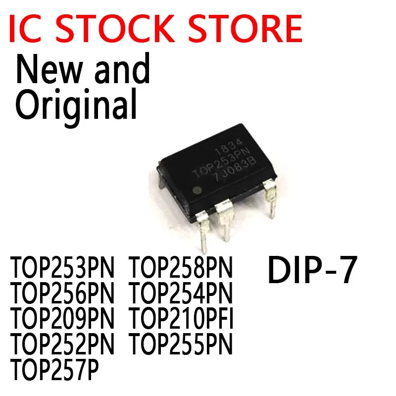 5PCS New and Original TOP253 DIP-7 TOP253P  TOP253PN TOP258PN TOP256PN TOP254PN TOP209PN TOP210PFI TOP252PN TOP255PN TOP257P