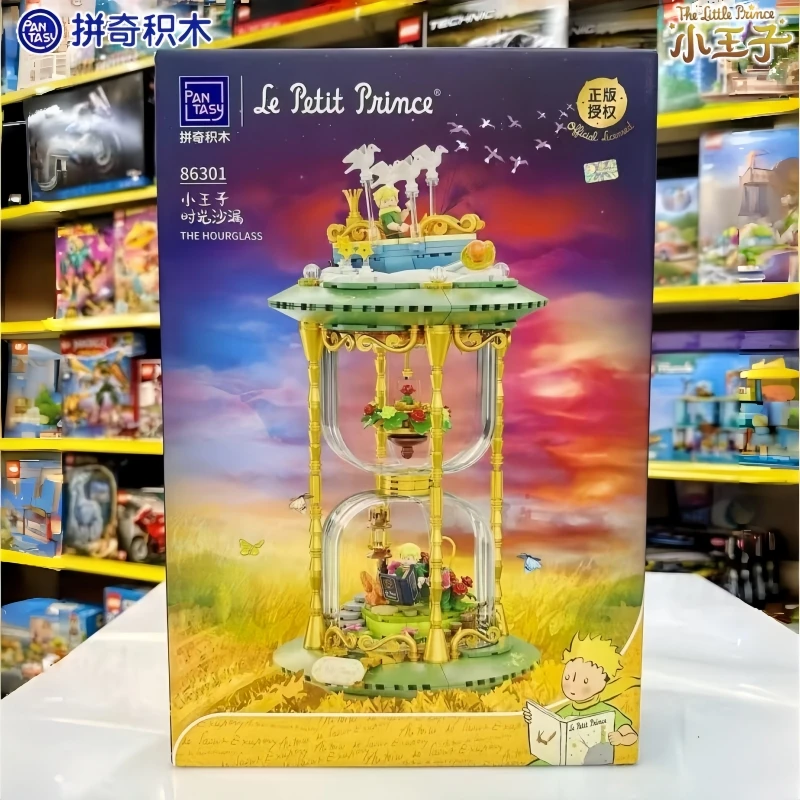 

The Little Prince Assembled Building Blocks Hourglass Toy Kawaii Suitcase Model Desktop Ornaments Children's Holiday Gift