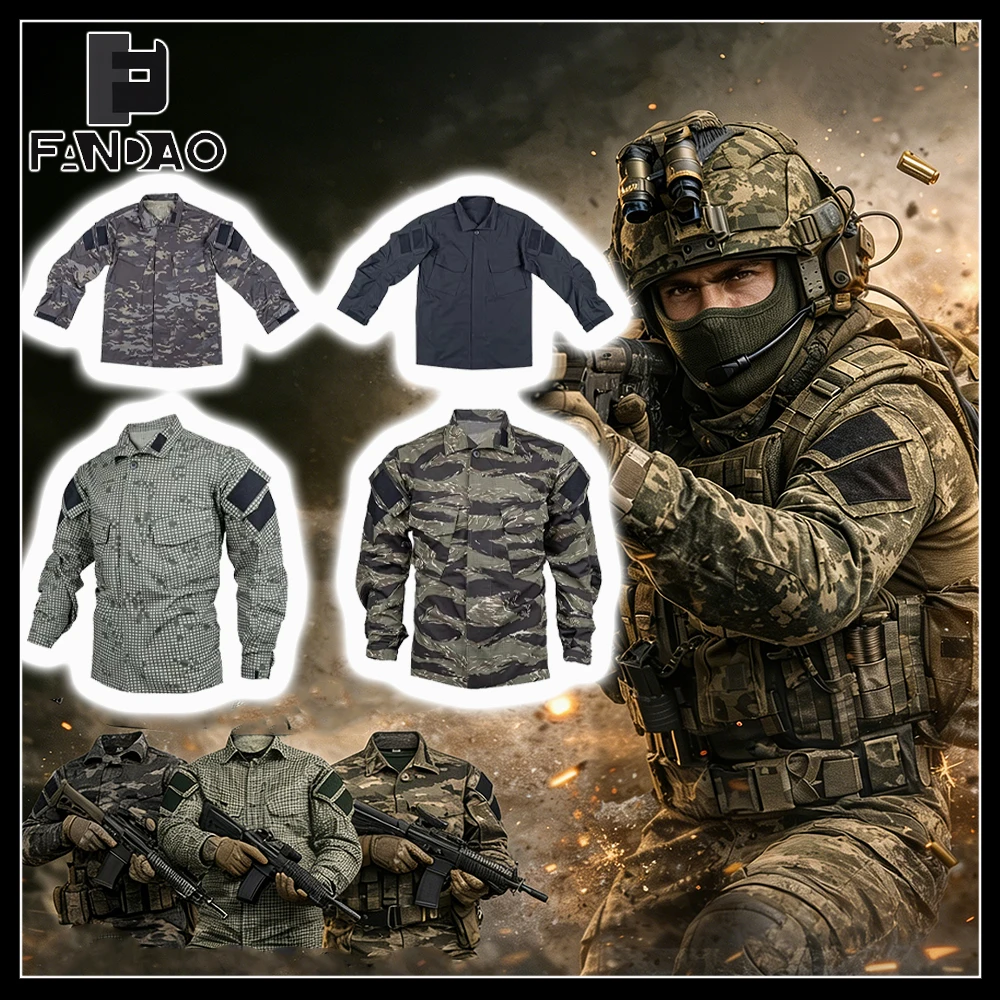 

Tactical Camouflage Breathable Frog Suit Airsoft Hunting Long Sleeve Shirt Training Uniform Outdoor Sports CS Shooting Equipment