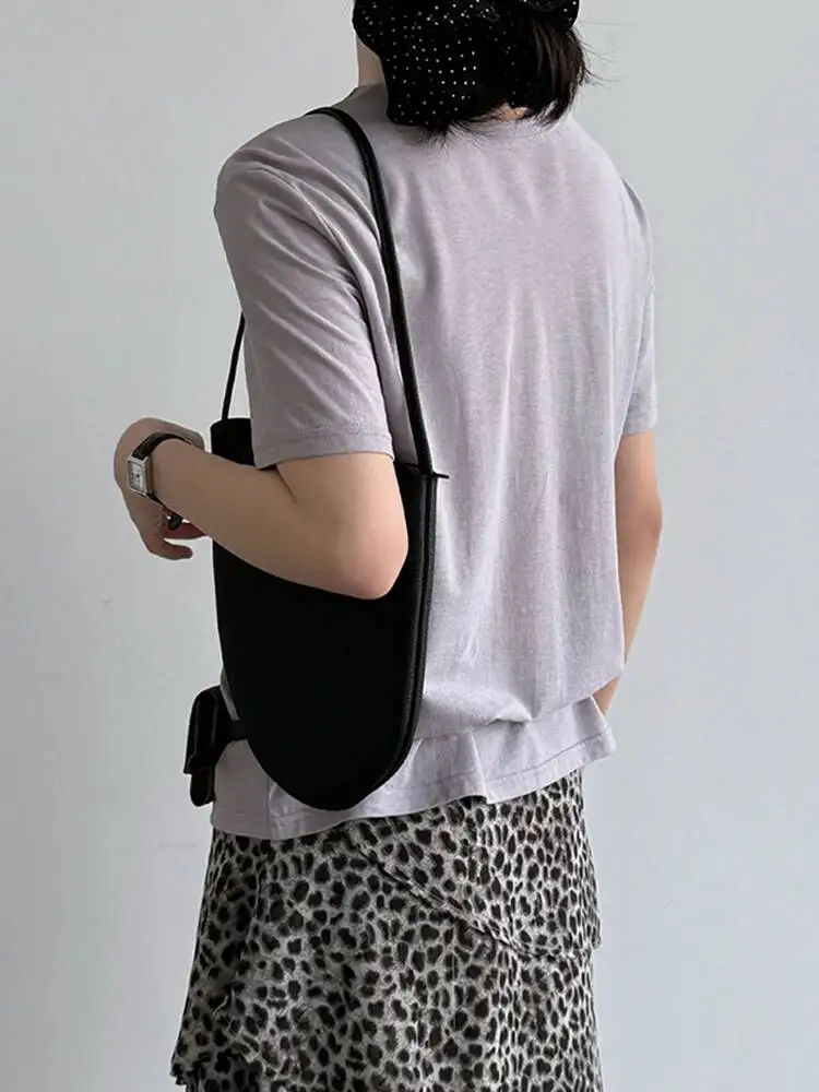 Women Yellow Plain Color Brief Casual Slim T-shirt New Round Neck Short Sleeve Fashion Tide Spring Summer