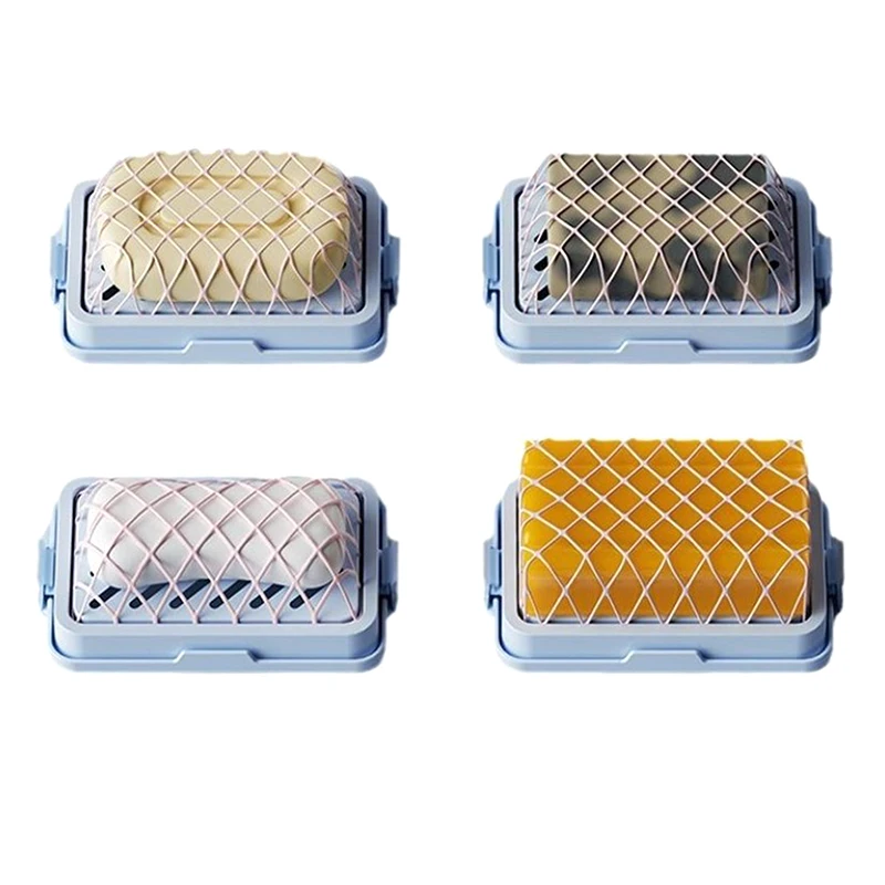 New 1PC Multifunctional Soap Box High Elasticity Mesh Hand-free Lathering Soap Box Household Bathroom Soap Box Storage Rack