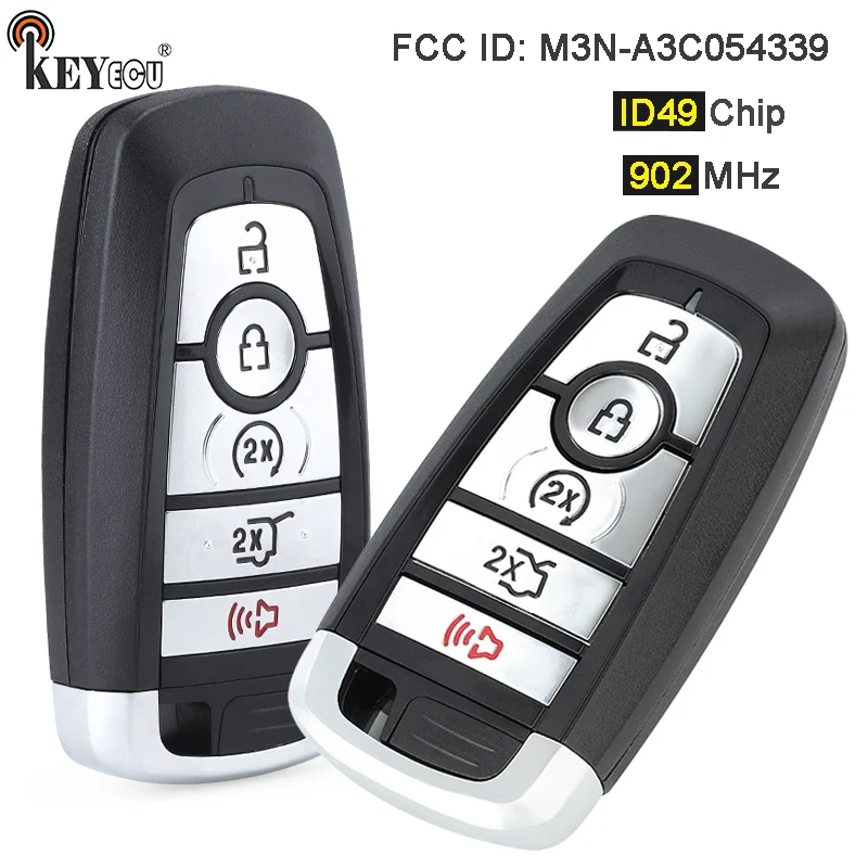 KEYECU 902MHz ID49 Chip M3N-A3C054339 Remote Key Fob for Lincoln Navigator Nautilus Aviator Corsair Ford Mustang Edge Explorer