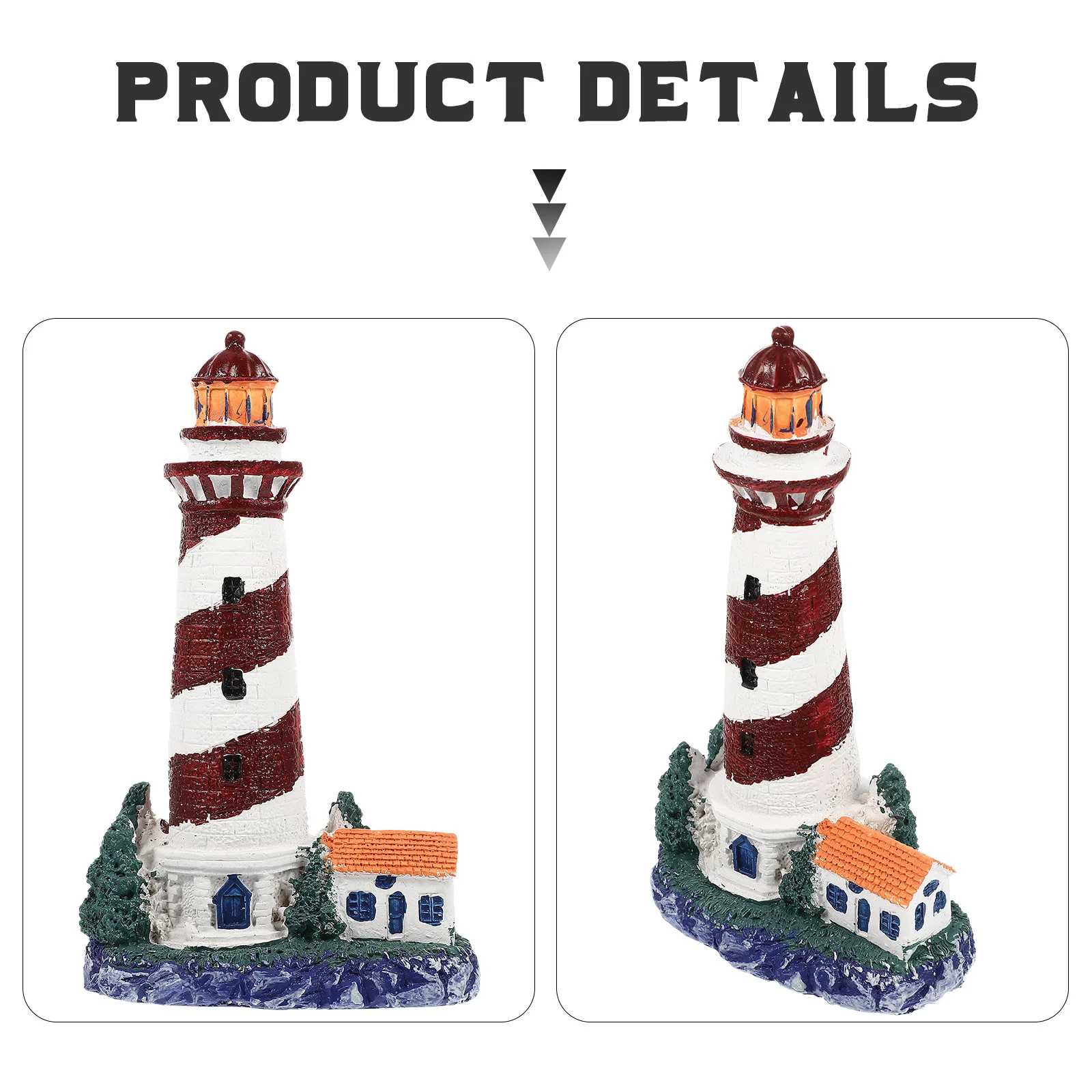 

Lighthouse Fish Tank Decor Small Creative Resin Beacon Mediterranean Style Home Desktop Ornament Landscaping Ornament