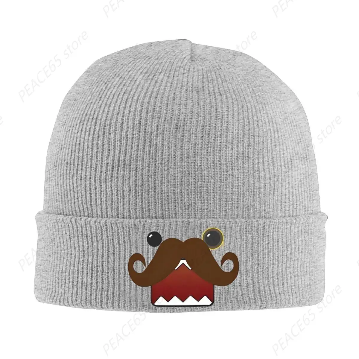 Mustache Cartoon Face Cute Knitted Caps For Women Men Beanies Autumn Winter Hats Doll Face Casual Caps