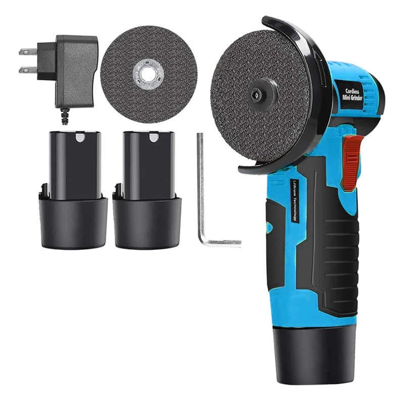 

Cordless Mini Angle Grinder Set Small Angle Grinder Tool Kit With 2 Pack 12V Batteries, 19500 RPM Power Angle Grinders, US Plug