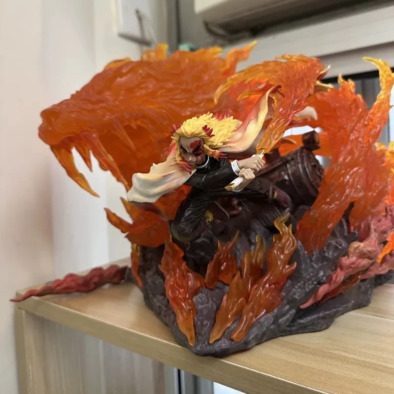Dämonentöter: Kimetsu no Yaiba handgemachte Flame Pillar Fantasy House Rengoku KyoujuroGK Statue männliches Geburtstagsgeschenk japanischer Anime