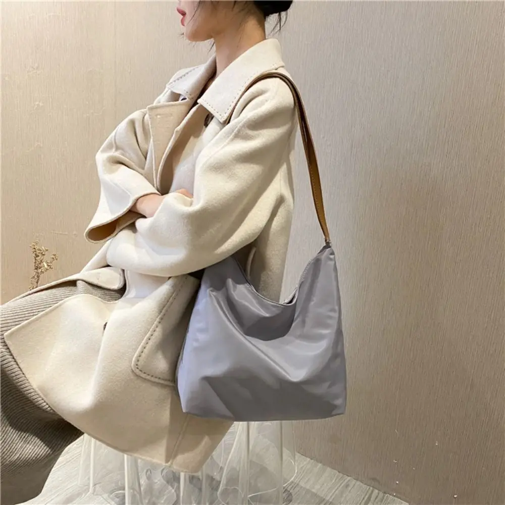 Ins Large Capacity Pillow Shoulder Bag Solid Color Pillow Bag PU Dumpling Bag Shopping Bag Korean Style Tote Bag Girls/Female
