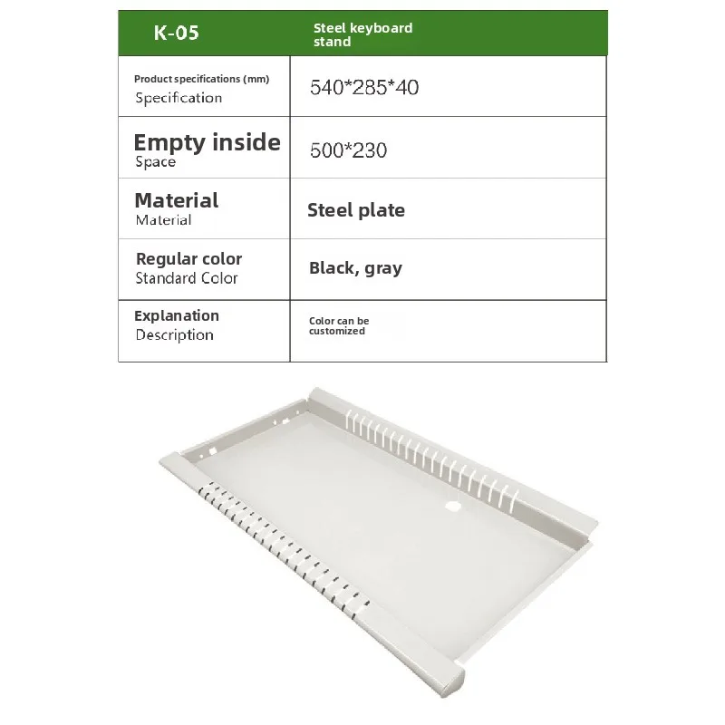Clamp Slide Keyboard Tray Assembly In Steel Aluminum Gray White Desk-Mounted Pull-Out Platform Home Office Computer Workstations