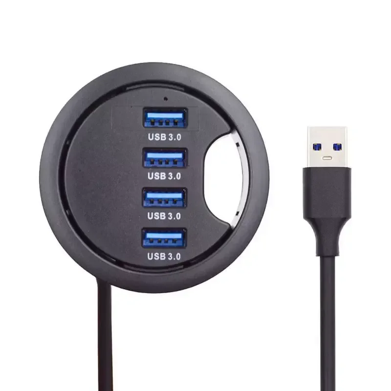for Table Hole Embedded USB 3.0 Dock PC SD TF Memory Card Reader Desktop Laptop Converter with Audio Hub Extension Cable
