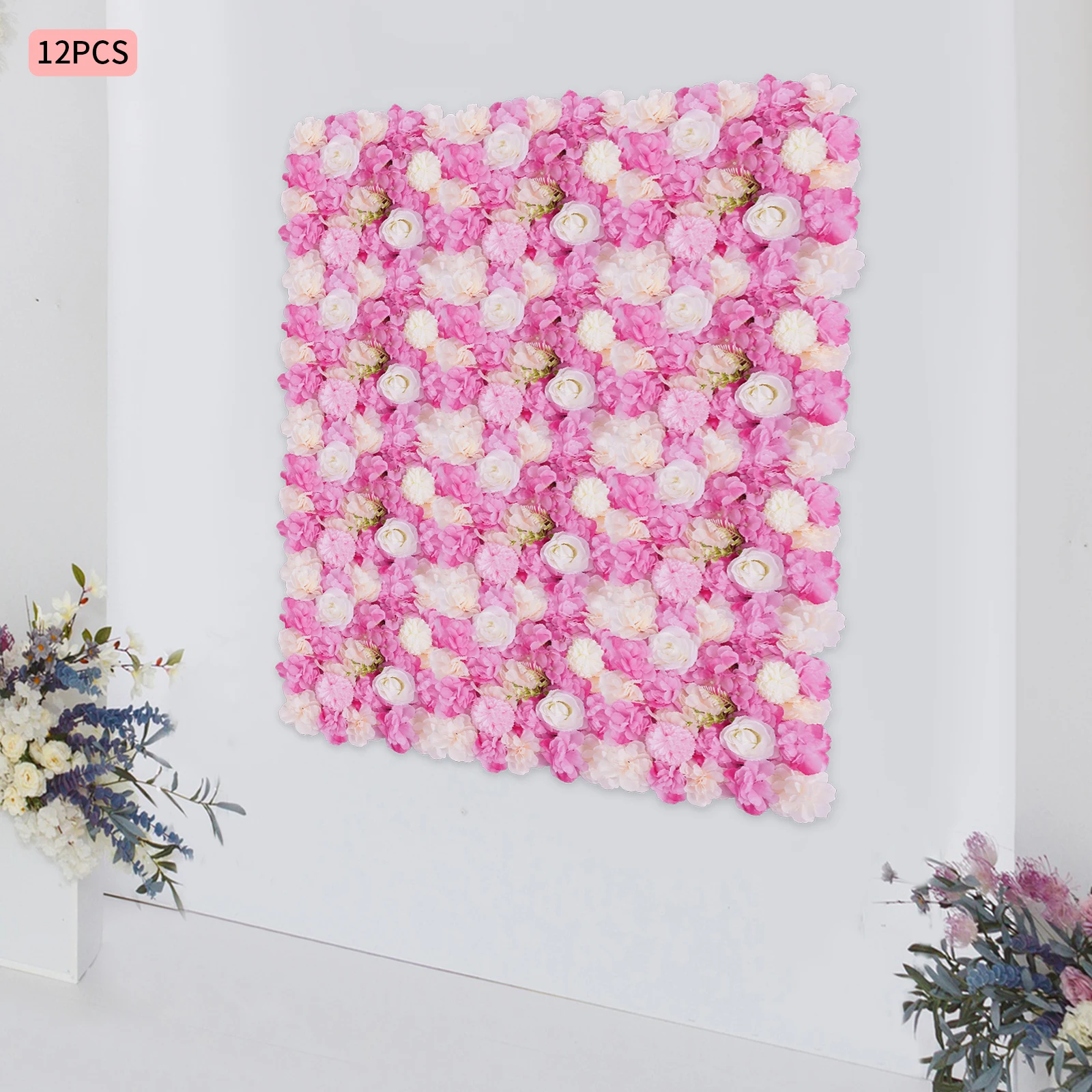 12pcs 3D Flower Wall Panel-12pcs Artificial Flower Wall Background Outdoors Decoration Festive Supplies Artificial Decorations