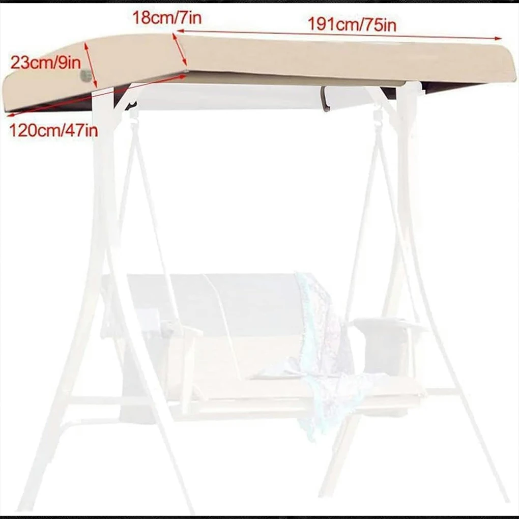 Swing Canopy Cover For Swing Chair Awn Garden Swing Canopy Seats Replacement Set Waterproof Roof Canopy Replacement image 5