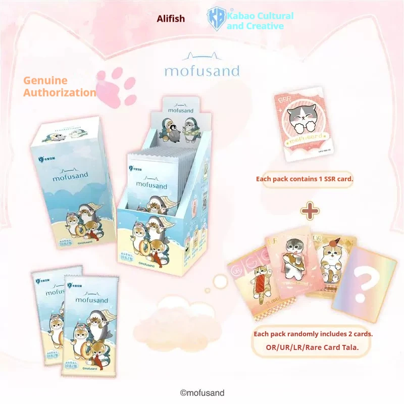 

New Mofusand Cure Miaomiao Series Collections Card Blind Bag Toys Sushi Themed Healing Cat Ur Cards Surprised Box Card Toys Gift