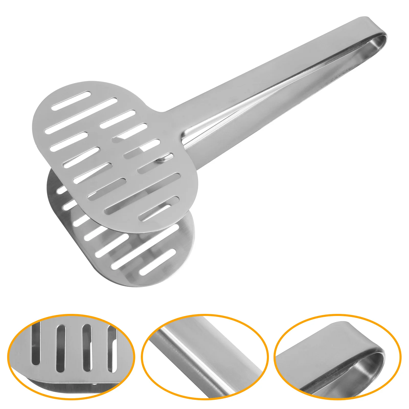 

Professional Kitchen Tongs Stainless Steel Food Clip Smooth Edges Perfect Weight for Lifting Transferring Delicate Foods Without