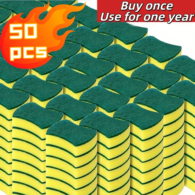 5/50 шт., кухонная губка для мытья посуды, мягкая впитывающая чистая губка для протирания, губка для удаления ржавчины, наборы для удаления, щетка для бытовой чистки, губка