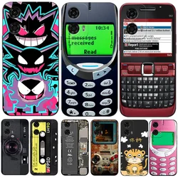 Case For Motorola MOTO G34 5G Case Soft Silicone Phone Cover Black Tpu retro tape camera