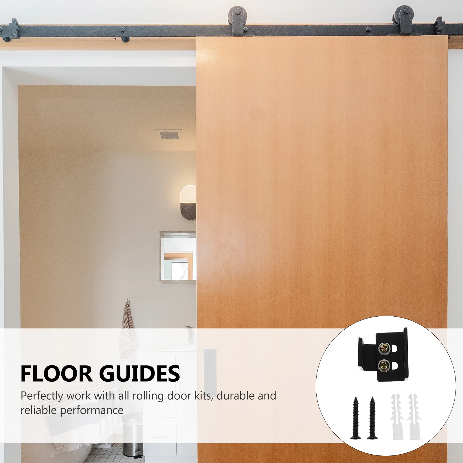 

2pcs Sliding Closet Guides Barn Door Floor Stoppers Heavy Duty Durable Track Hardware Door Stopper For Rolling Kits Double