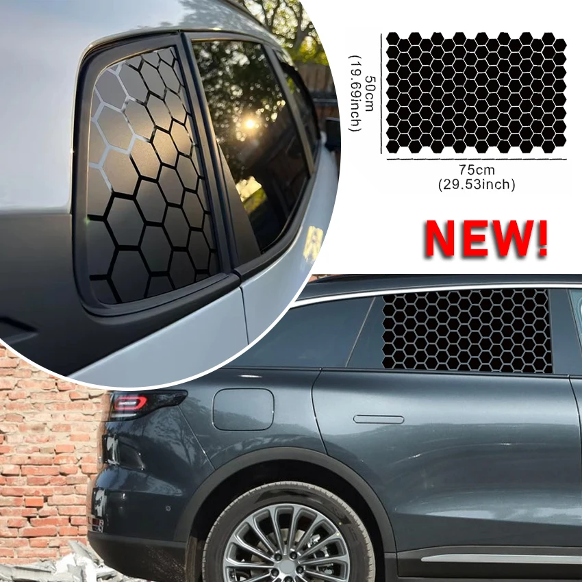 Car Side Window Honeycomb Large Sticker Suitable For Rectangle Window Decoration Vinyl Sticker Universal All Vehicle Accessories