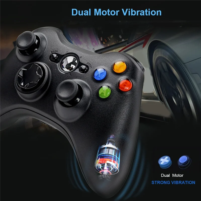 【تصميم أنيق】لوحة ألعاب لاسلكية 360 2.4G تدعم وحدة تحكم بلوتوث عصا التحكم لـ X Box 360 Jogos Control Win7/8/10 PC
