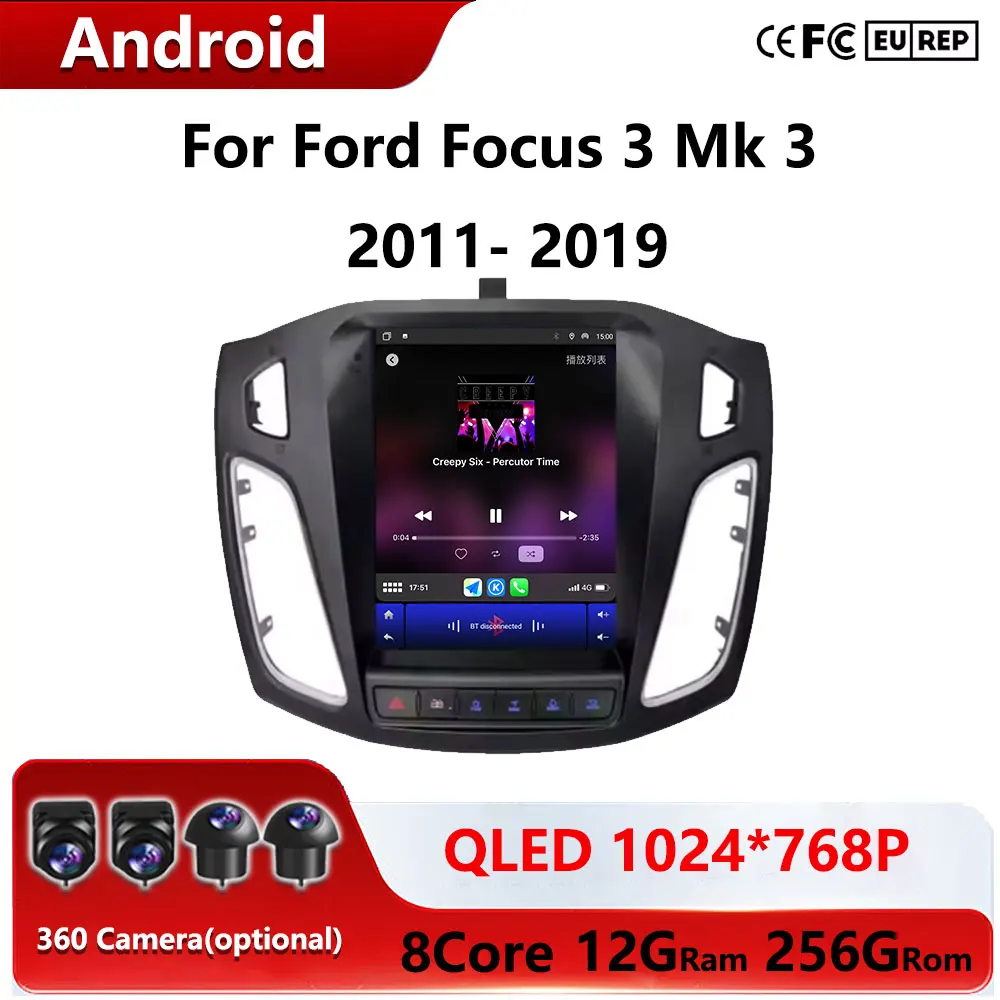 8Core 2 Din Android 16 Car Radio For Ford Focus 3 Mk 3 2011 2012 - 2019 Multimedia Video Player 2Din Carplay Auto Stereo DVD