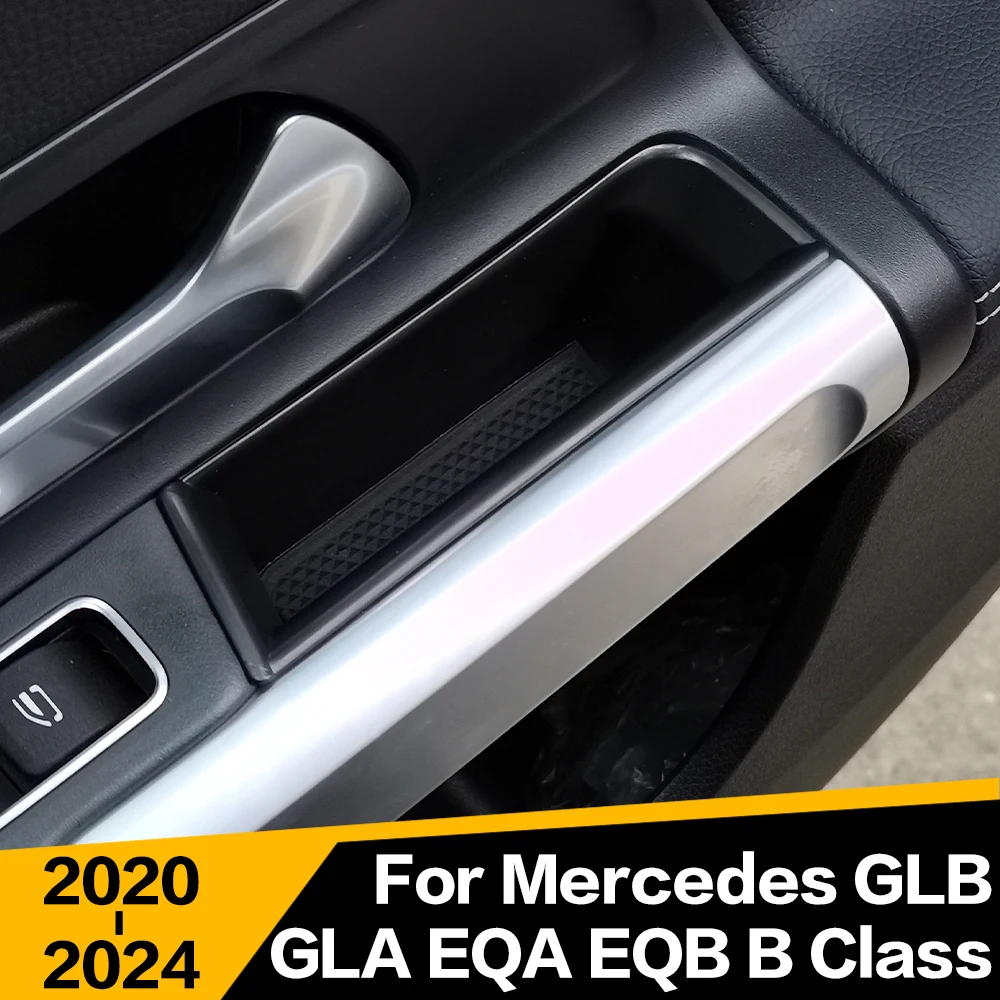 2 шт. для Mercedes Benz W247 H247 X247 EQB EQA GLB GLA B Class 2020-2024 ящик для хранения дверей автомобиля, сумка, ручка, аксессуары для интерьера