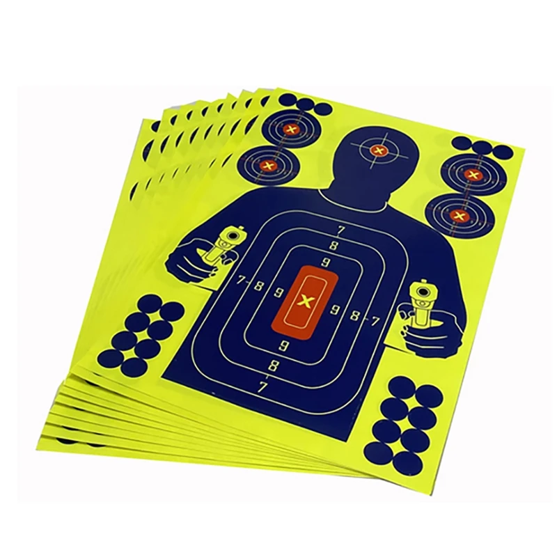 10Pcs 12X18 Inch Human Body Shape Targets Reactive Splatter Glow Fluorescent Paper Target For Archery Training