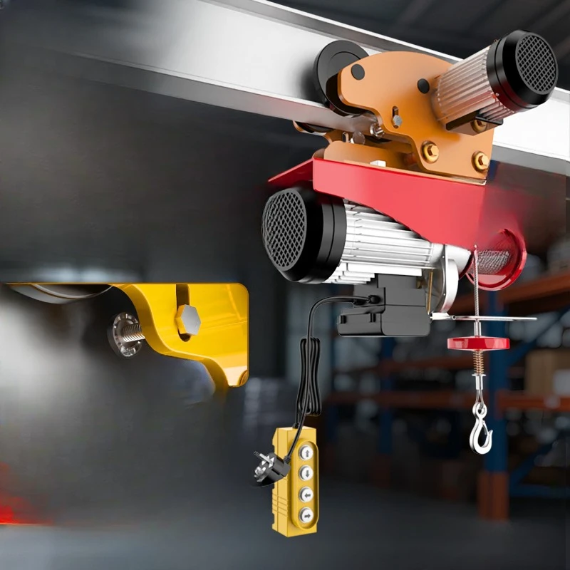 Miniature electric hoist 220V sports car household small crane 1 ton driving lift