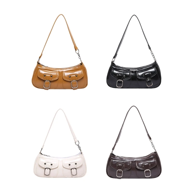 Elegant Vintage Inspired Underarm Purse Contemporary PU Leather Shoulder Bag Casual Armpit Bags For Women