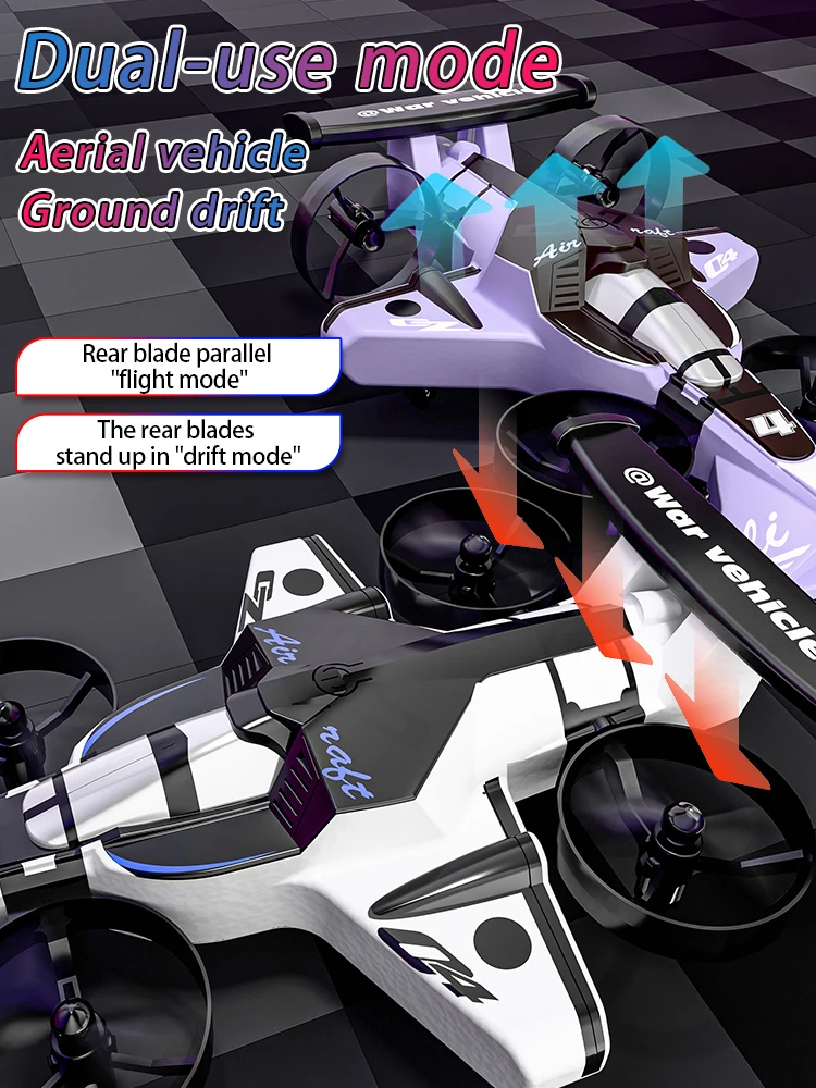 Nouvelle voiture volante télécommandée, quadrirotor bimode terrestre et aérienne, voiture de cascade dérive, cadeau de noël pour garçons