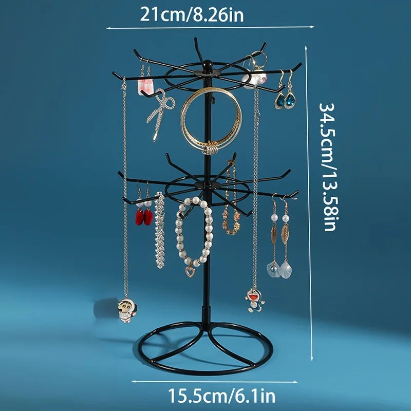 Creative Iron Jewelry Organizer, Multilayer Storage Rack for Necklaces & Bracelets