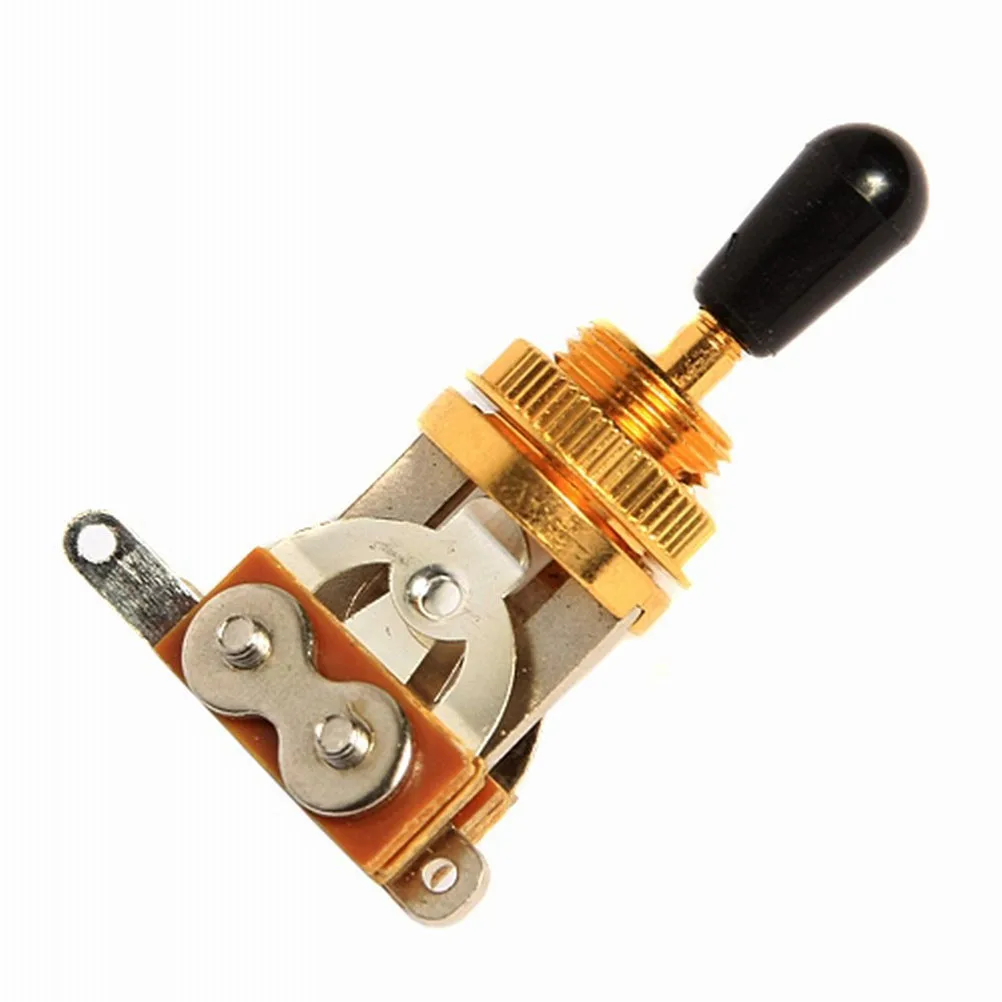 

3 Way Guitar Toggle Switch with Plastic Knob Golden Black for Style Guitars Hard Brass No Noise 3 Way Electric Guitar