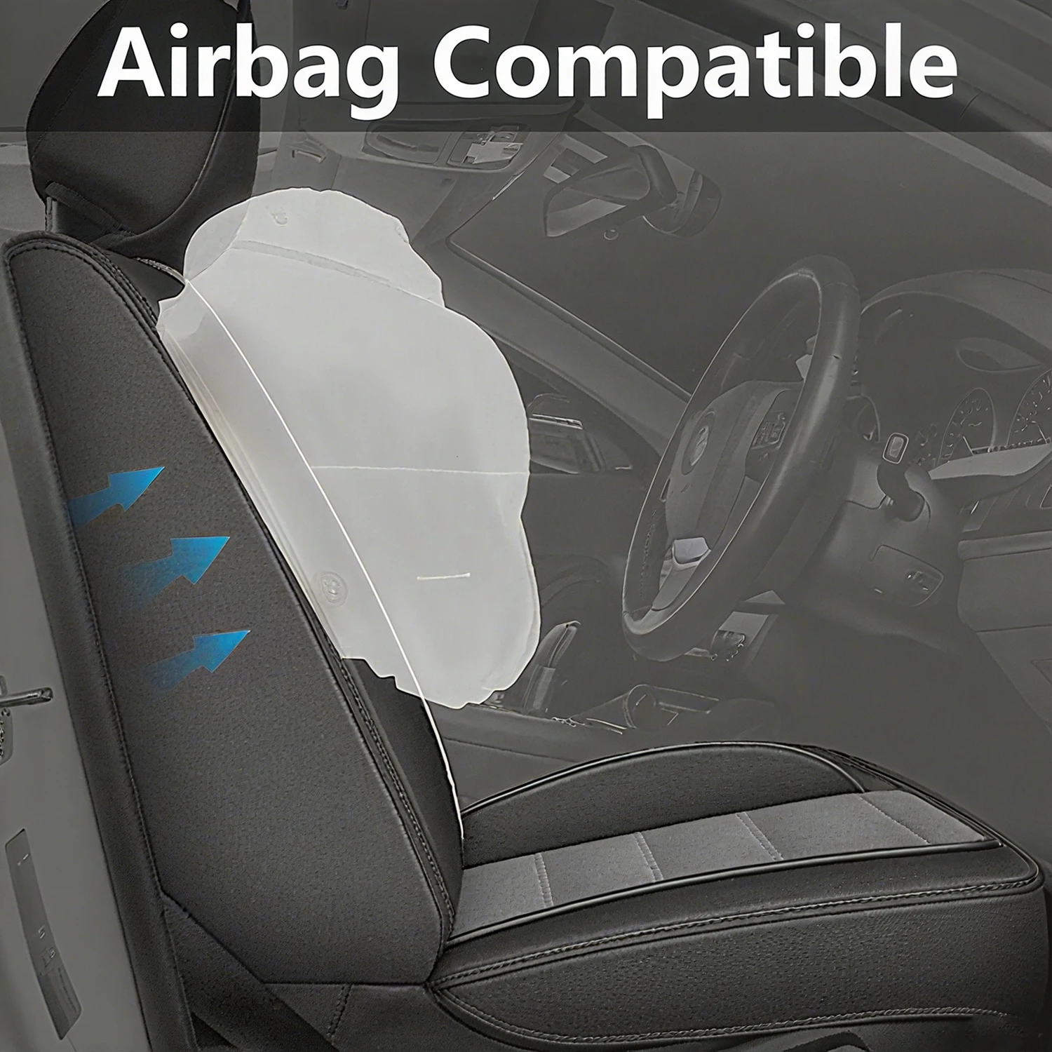Black Universal Seat Cover 5-S - Leather Car Seat Covers Full Set Universal recension och pris