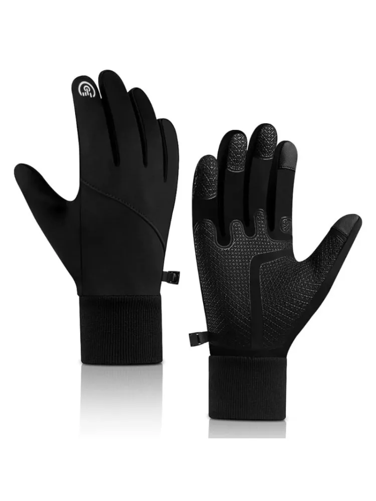 AliExpress NONE Cycling Touchscreen Gloves Winter Warm Outdoor Electric Bike Gloves Cold-proof and Lined Winter Windproof and Waterproof Gloves