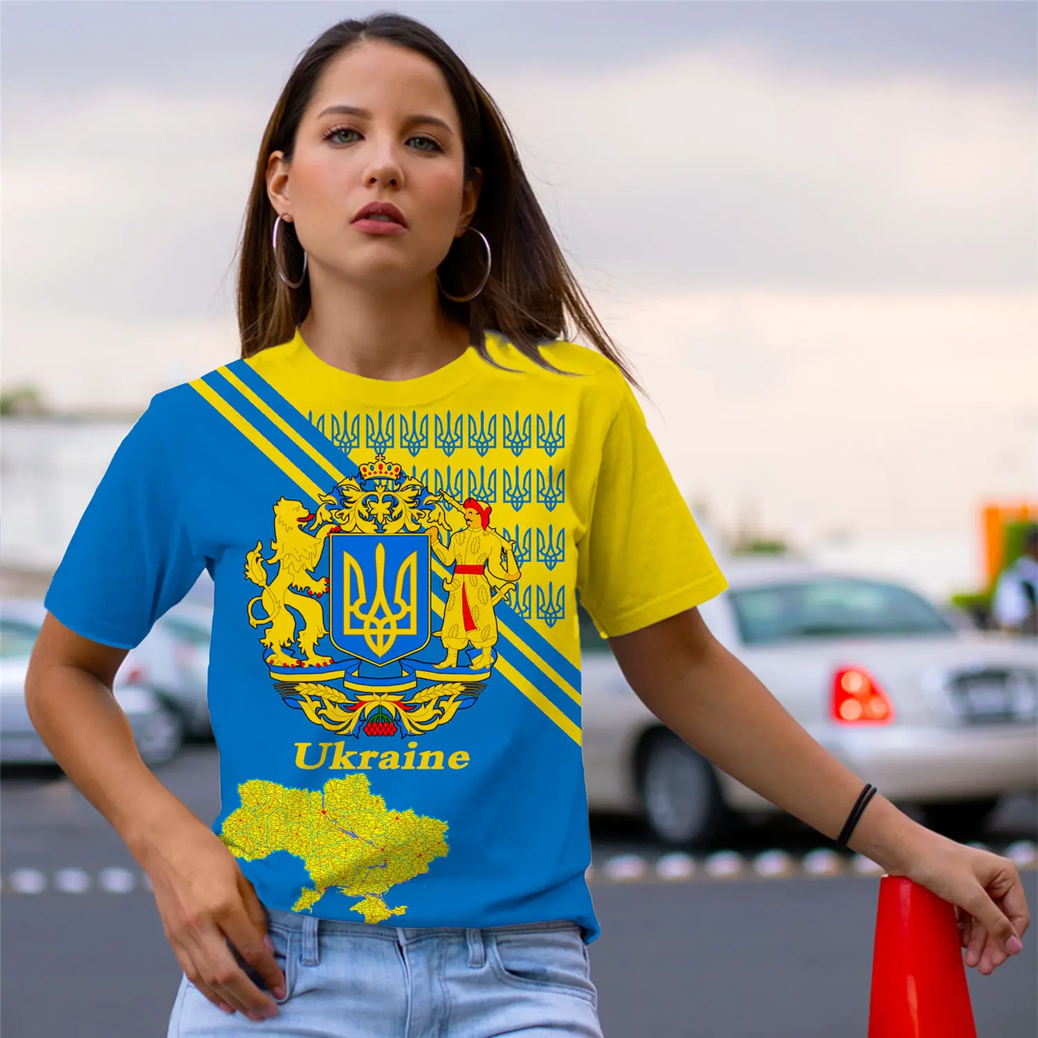 2022 Cool Fashion Ukraine T Shirt For Women Ukraine Flag Print 3D T-Shirts Summer Girls Short Sleeve Shirts