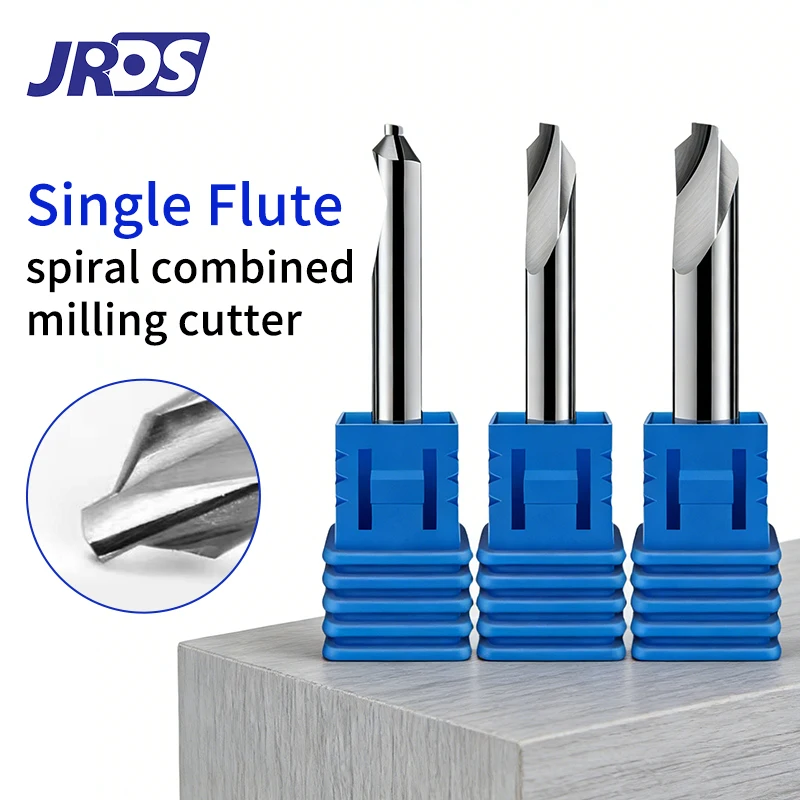 

Solid Carbide Single Flute Spiral Combined Router Bit 45Degree Chamfer Cutter for Acrylic PC Aluminum PVC Cutting and Engraving