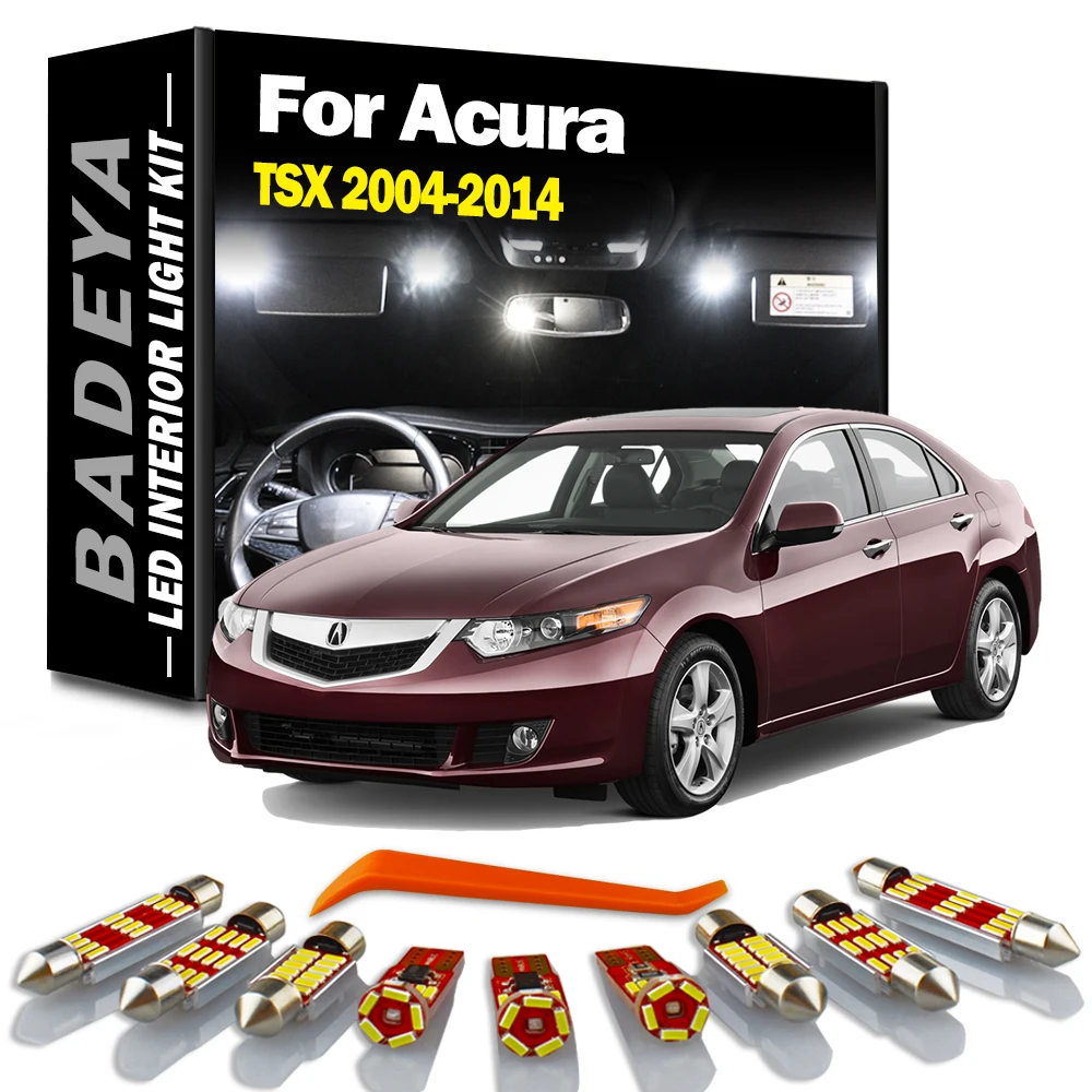 BADEYA Canbus LED Interior Dome Trunk Door Light Kit For Acura TSX 2004-2009 2010 2011 2012 2013 2014 Reading Car Sunvisor Bulbs