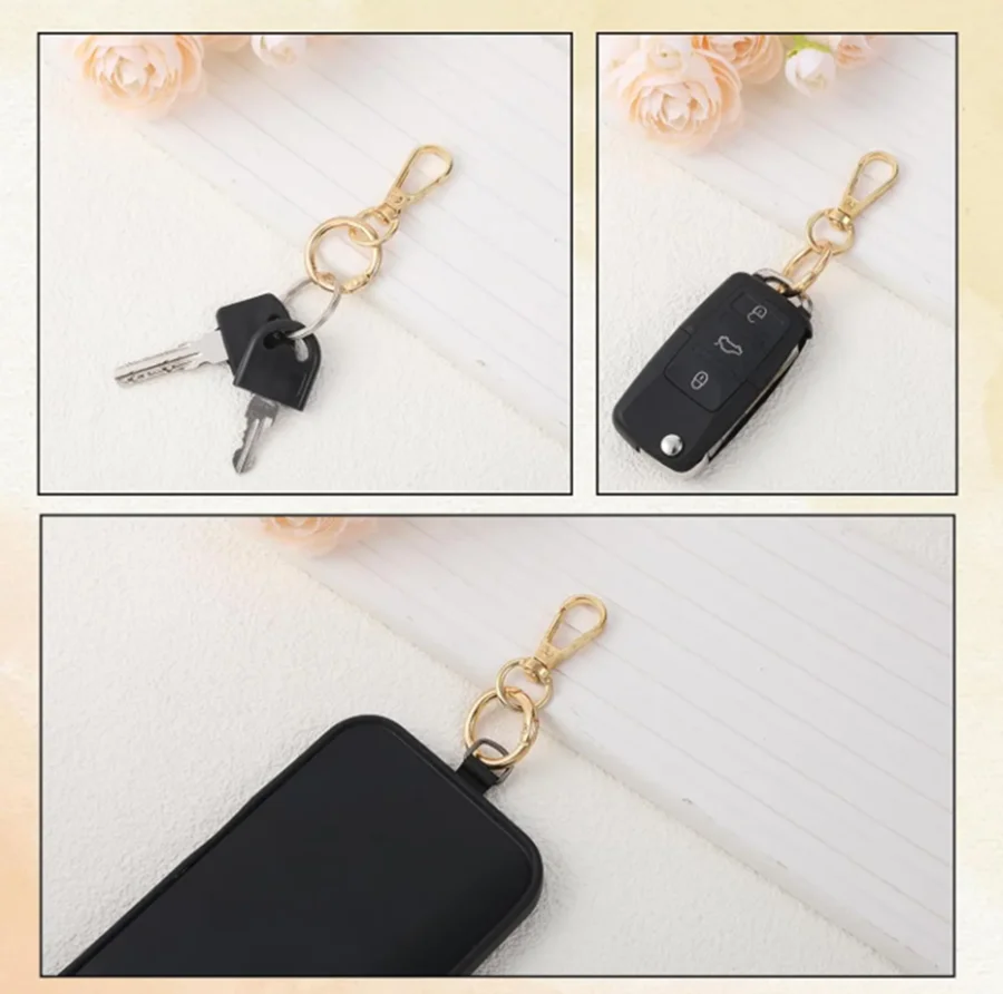 3/6/15 Sets Swivel Snap Hooks Keychain Clip Rings