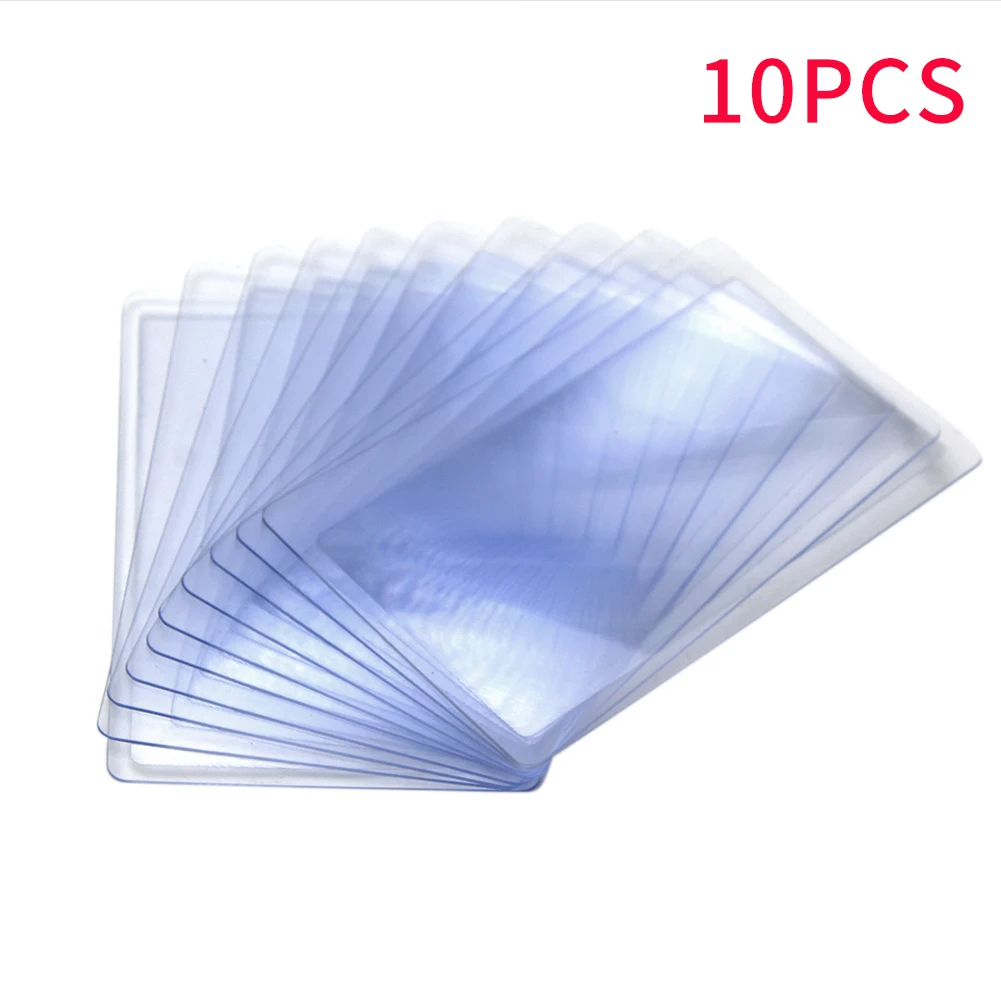 10pcs/pack Clear Ultra Thin Magnifying Glass Bookmark Credit Card 3X Magnifier Wallet Pocket Plastic Magnifying Len Reading